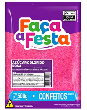 Açúcar Colorido Rosa 500g