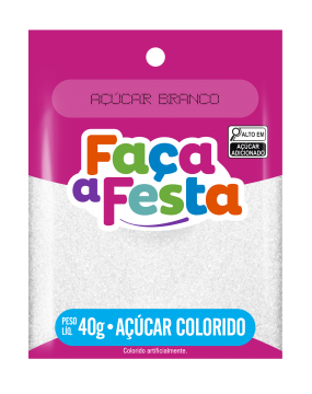 Açúcar Colorido Branco 40g