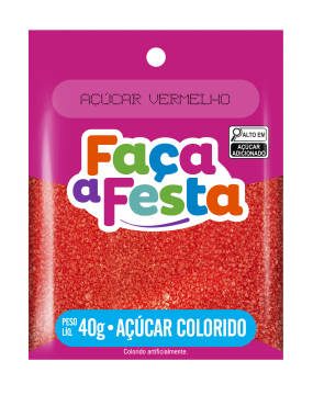 Açúcar Colorido Vermelho 40g