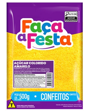 Açúcar Colorido Amarelo 500g
