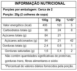 Tabela Nutricional Granulado Escuro 40g