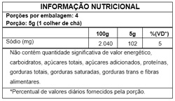 Tabela Nutricional Chimichurri 20g