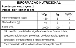 Tabela Nutricional Tempero para Peixes 10g