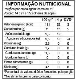 Tabela Nutricional Flan Sabor Chocolate 1kg
