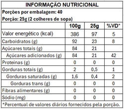 Tabela Nutricional Granulado Mesclado 1kg
