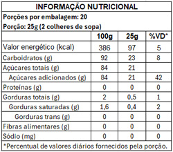 Tabela Nutricional Granulado Mesclado 500g