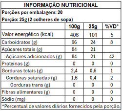 Tabela Nutricional Granulado Colorido 500g