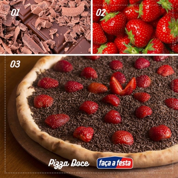 Pizza de Chocolate com Morango