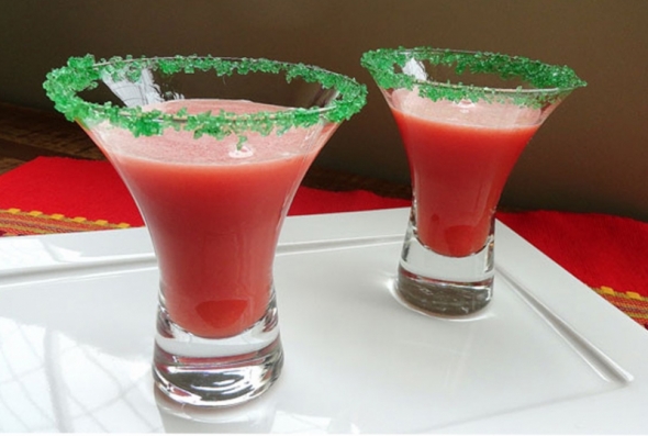 Suco de melancia decorado