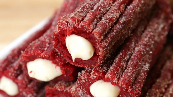 Receita de Churros Red Velvet