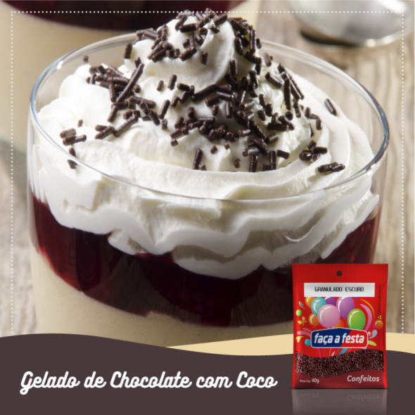 GELADO DE CHOCOLATE COM COCO