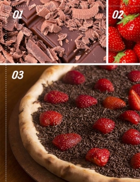 Pizza de Chocolate com Morango
