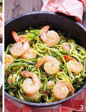 Spaghetti de Abobrinha com Camarão